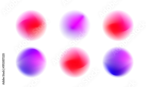 Bright gradient circle with grain texture and gentle blur transitions. Abstract colorful mesh spreads softly on isolated transparent canvas. Light aura creates a glowing holographic effect.
