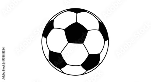 Classic Black and White Soccer Ball Illustration