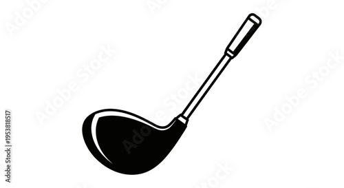 Black Golf Club Icon - Simple Silhouette of a Golf Driver