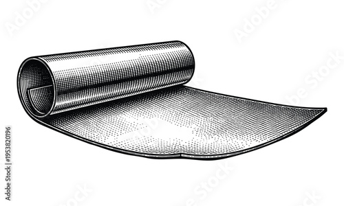 Vector roll of insulating material hand drawn construction item isolated illustration