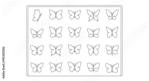 Butterfly icons in a sheet.