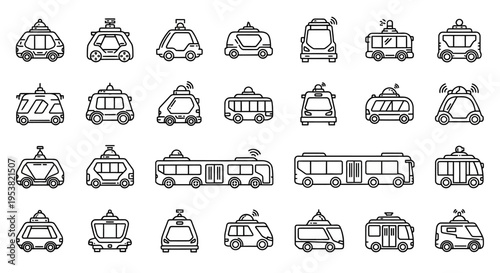 Collection of various train vehicles.