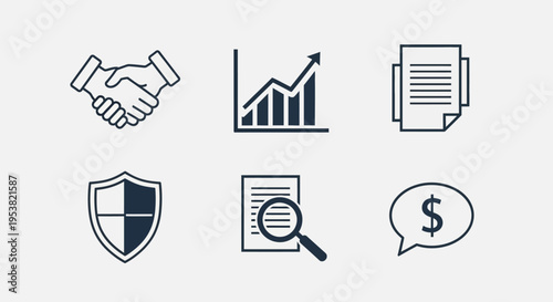 Business Finance Icons and Symbols.
