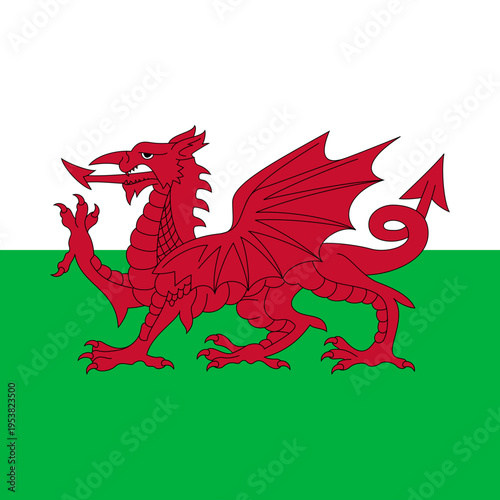 Konstfotografi Wales Square Flag Vector Icon Element