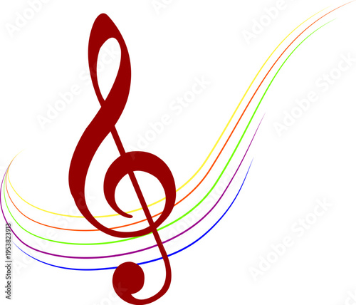 Treble clef. Symbol of classical music, musical notation and musical culture. Musical sign.