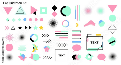 Modern Infographic Elements Kit - Geometric Shapes and Design Assets.