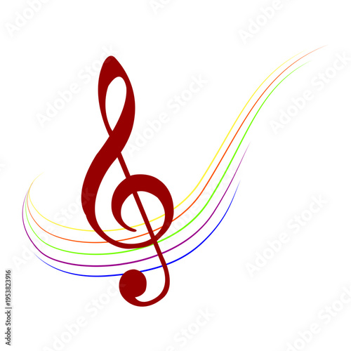 Treble clef. Symbol of classical music, musical notation and musical culture. Musical sign.