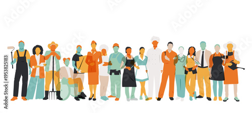 People of different professions together.