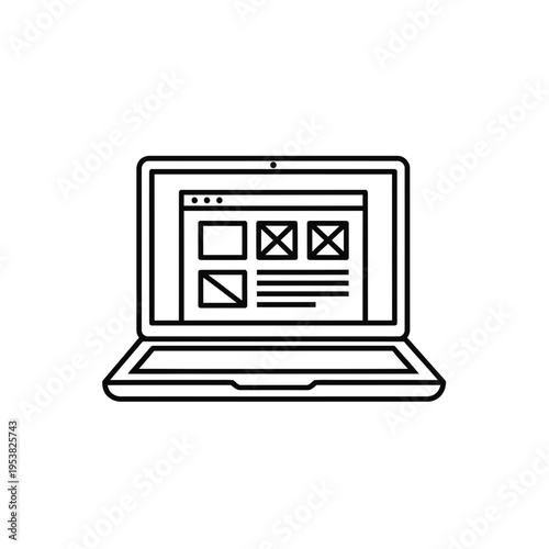 Laptop Online Shopping Icon