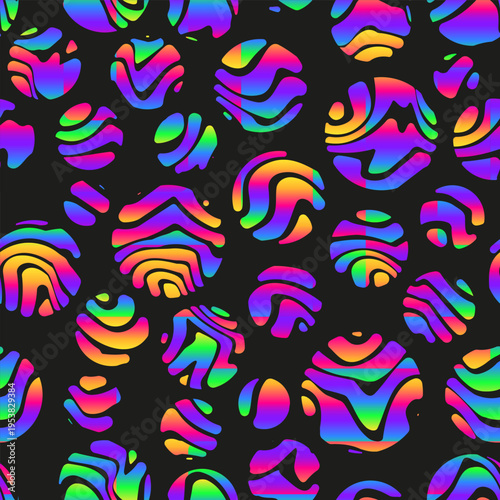 Liquid Sphere Nodes. Seamless pattern