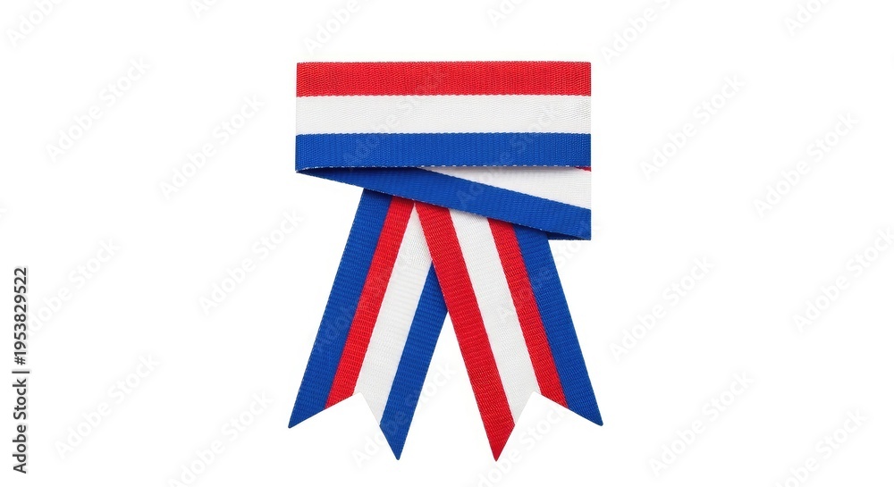 Obraz premium Red white and blue striped ribbon with tails poster banner download 2026 2027