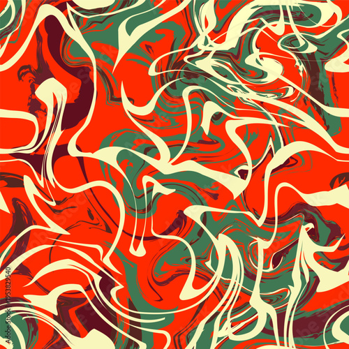 Red Lava Flow. Seamless pattern