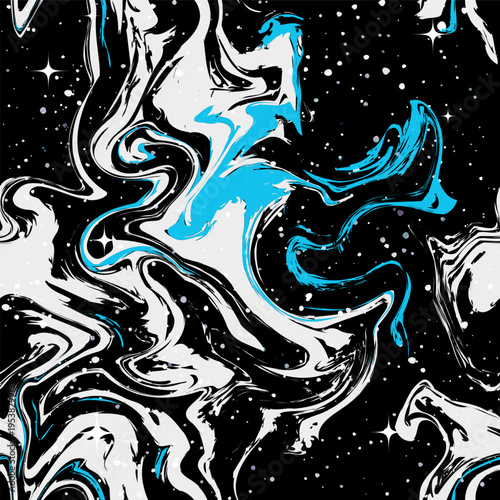 Frosty Winter Galaxy. Seamless pattern