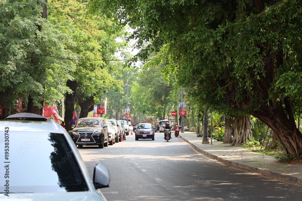 Fototapeta premium Siem reap city in Cambodia downtown daytime