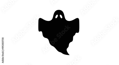 Black Ghost Face Silhouette Mask.