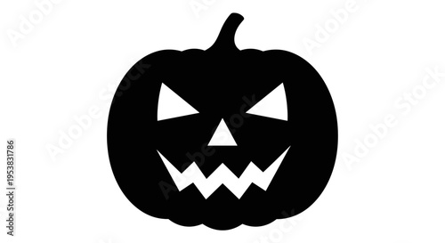 Black Halloween pumpkin face icon 1.