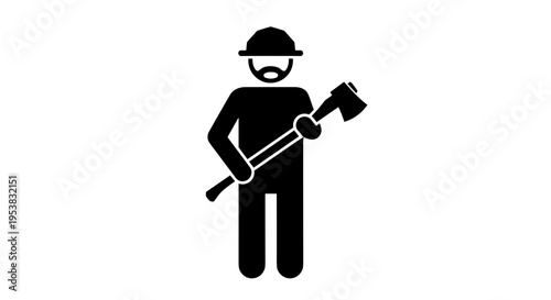Man Holding Large Mallet Tool.