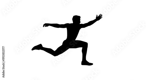 Man Running in Silhouette Form.