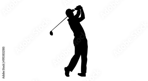 Man Playing Golf Silhouette Swing.