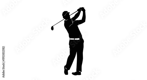 Man playing golf swing silhouette.