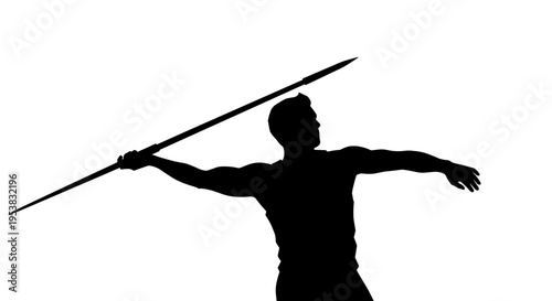 Man throwing javelin in motion 1.