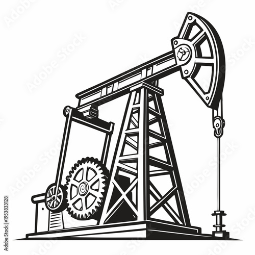 Black oil pump jack oil rig drilling petroleum