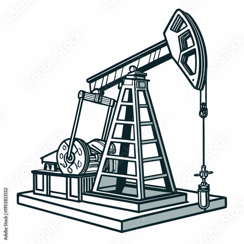 Dark gray oil pump jack oil rig drilling petroleum