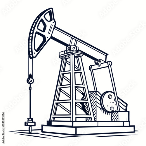 Dark blue oil pump jack oil rig drilling petroleum