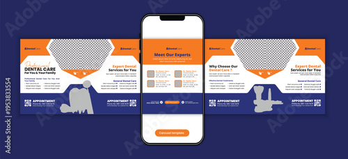 Dental Health Social Media Carousel Post Template