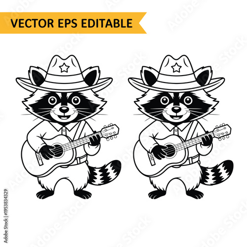 Two cartoon raccoons in chef hats and aprons holding spoons
