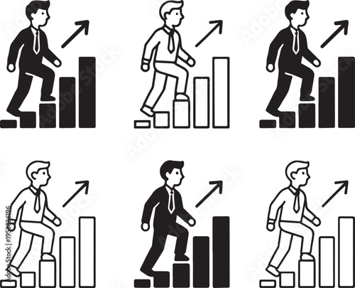 Isolated Youth Career Growth Icon, youth career growth, career development, job growth, professional path, youth success, employment growth, career icon vector