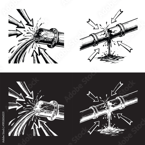Powerful Explosion Burst Overlay PNG War Economy Concept Black White Sketch Transparent Background