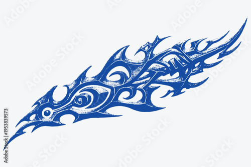 Tribal patterns, tattoo template design, vector illustration. Abstract biomechanics, cyber-symbol design