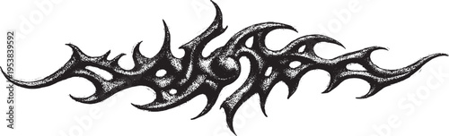 Tribal patterns, tattoo template design, vector illustration. Abstract biomechanics, cyber-symbol design