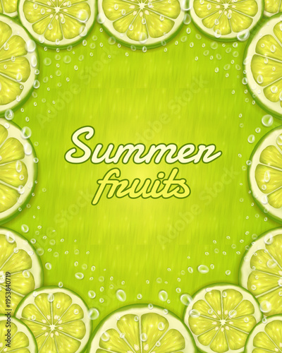 Lime summer fruit for Juice Menu background