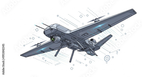 Detailed illustration of a futuristic aircraft design with advanced technology and engineering.