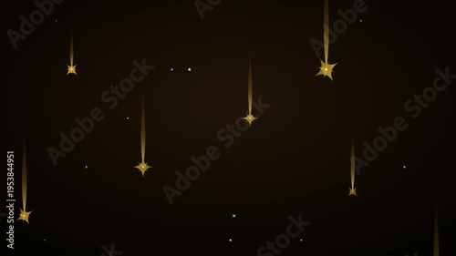 Falling Gold Star Icon Set Collection Background
