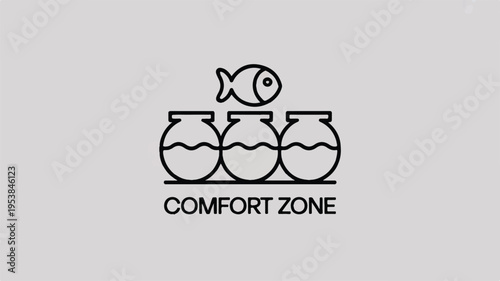 Comfort zone concept with fish and bowls