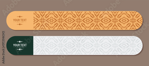 Modern Decorative Banner Template with Seamless Ornamental Pattern Design