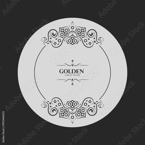 Elegant Vintage Circular Ornamental Frame Decorative Classic Round Border