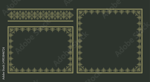 Luxury Vintage Ornamental Border Frame Set Elegant Decorative Rectangle Frames