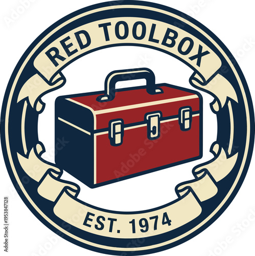 Professional Work Toolbox with Tools and Equipment on Wooden Surface