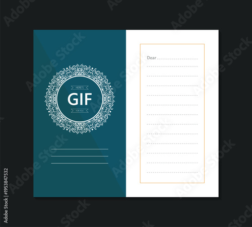 Elegant Gift Card Template with Ornamental Frame and Message Layout