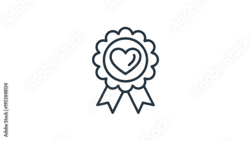 heart shaped award ribbon icon symbol