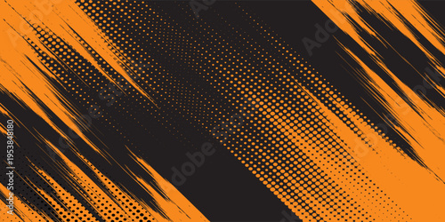 orange black brush Car sticker wrap pattern banner abstract sporty lines black orange color combination grunge brush modern pattern racing motorsport design.vector illustration.