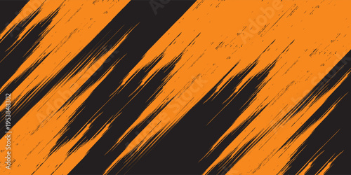 orange black brush Car sticker wrap pattern banner abstract sporty lines black orange color combination grunge brush modern pattern racing motorsport design.vector illustration.