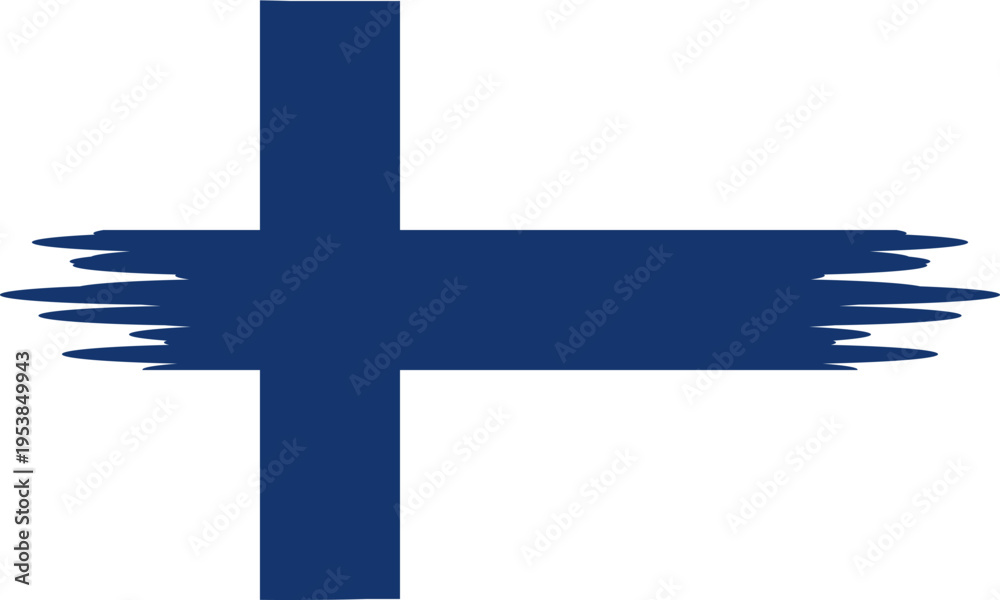 Naklejka premium Finland flag with brush or torn paper effect in high quality