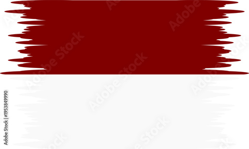 Indonesia flag with brush or torn paper effect in high quality