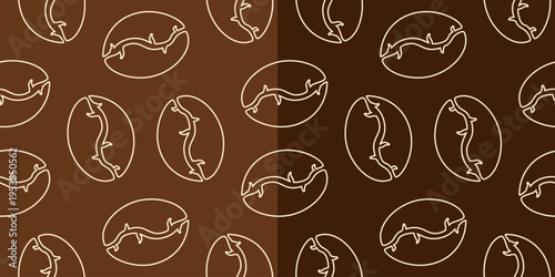 coffee seamless pattern. coffee beans vector illustration. coffee beans background illustration. two background coffe beans pattern
