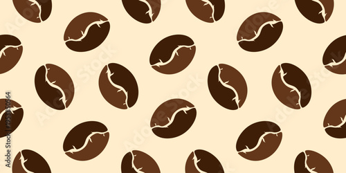coffee seamless pattern. coffee beans vector illustration. coffee beans background illustration. coffee beans flat illustration